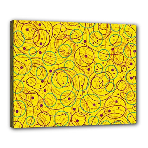 Yellow Abstract Art Canvas 20  X 16 