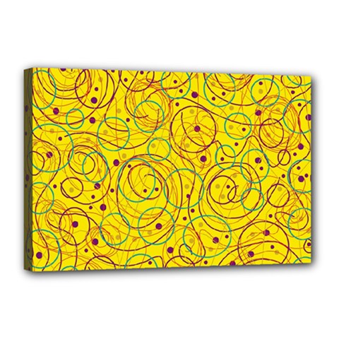 Yellow Abstract Art Canvas 18  X 12 