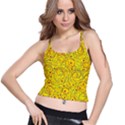 Yellow abstract art Spaghetti Strap Bra Top View1