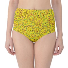 Yellow Abstract Art High-waist Bikini Bottoms