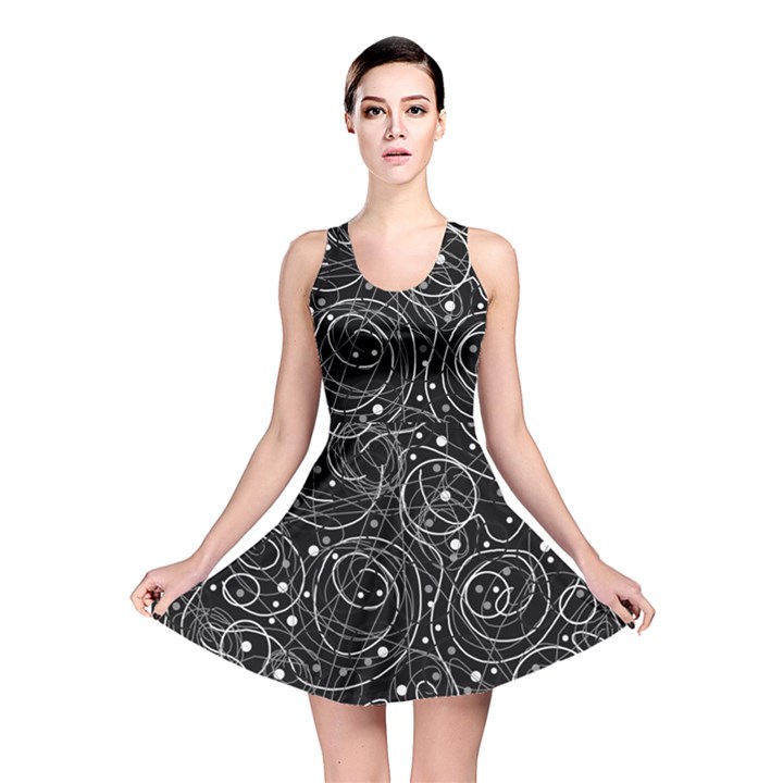 Black and white magic Reversible Skater Dress