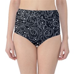 Black And White Magic High-waist Bikini Bottoms