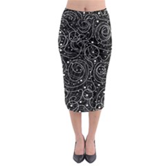 Black And White Magic Midi Pencil Skirt