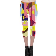 Colorful Abstraction Capri Leggings 