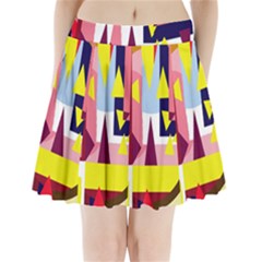 Colorful Abstraction Pleated Mini Skirt by Valentinaart