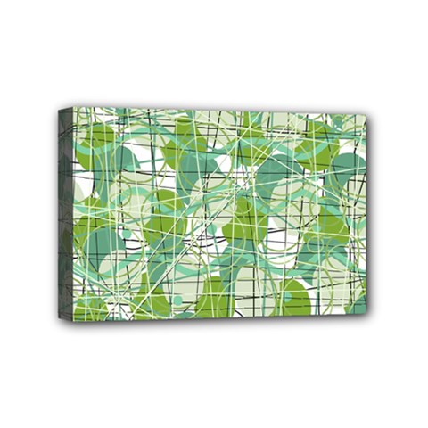 Gray Decorative Abstraction Mini Canvas 6  X 4 