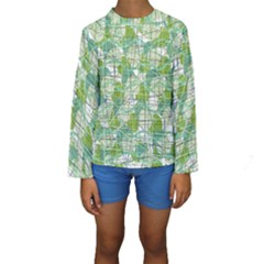 Gray Decorative Abstraction Kids  Long Sleeve Swimwear by Valentinaart