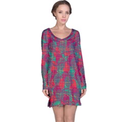 Decorative Abstract Art Long Sleeve Nightdress