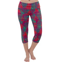 Decorative Abstract Art Capri Yoga Leggings