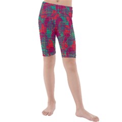 Decorative Abstract Art Kids  Mid Length Swim Shorts