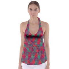 Decorative Abstract Art Babydoll Tankini Top by Valentinaart