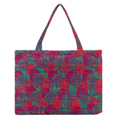 Decorative Abstract Art Medium Zipper Tote Bag