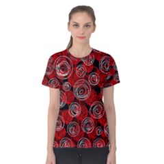 Red Abstract Decor Women s Cotton Tee