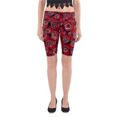 Red Abstract Decor Yoga Cropped Leggings