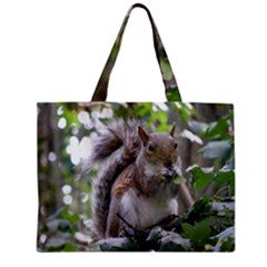 Gray Squirrel Eating Sycamore Seed Zipper Mini Tote Bag by GiftsbyNature