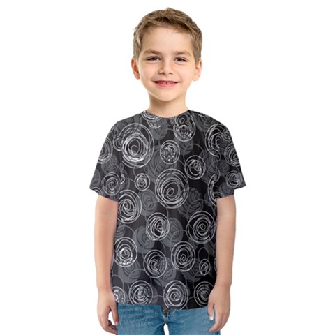 Gray Abstract Art Kids  Sport Mesh Tee by Valentinaart