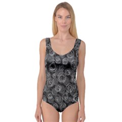 Gray Abstract Art Princess Tank Leotard 