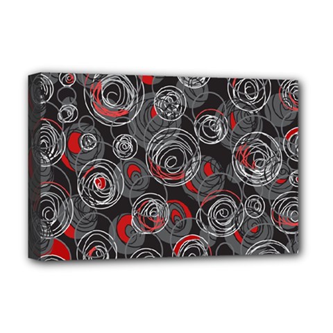 Red And Gray Abstract Art Deluxe Canvas 18  X 12  