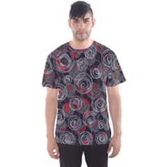 Red And Gray Abstract Art Men s Sport Mesh Tee