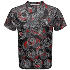 Red And Gray Abstract Art Men s Cotton Tee