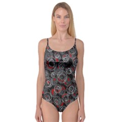 Red And Gray Abstract Art Camisole Leotard 