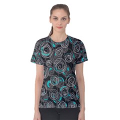 Gray And Blue Abstract Art Women s Cotton Tee