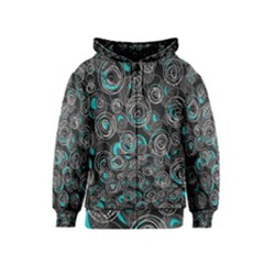 Gray And Blue Abstract Art Kids  Zipper Hoodie