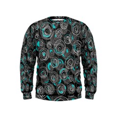 Gray And Blue Abstract Art Kids  Sweatshirt