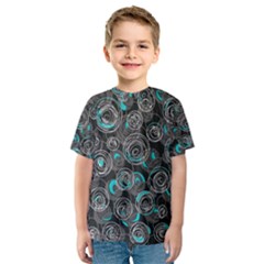 Gray And Blue Abstract Art Kids  Sport Mesh Tee