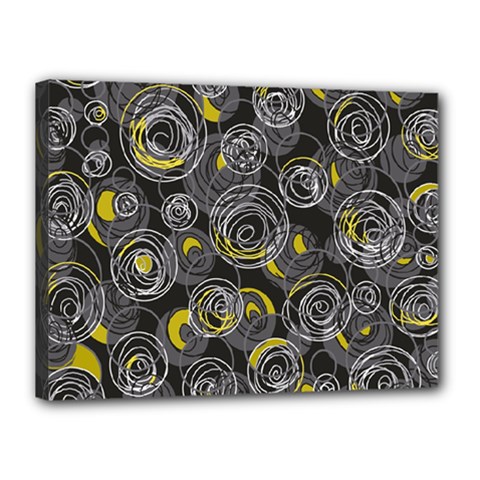 Gray And Yellow Abstract Art Canvas 16  X 12  by Valentinaart