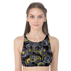 Gray And Yellow Abstract Art Tank Bikini Top