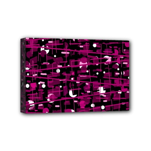 Magenta Abstract Art Mini Canvas 6  X 4 