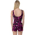 Magenta abstract art One Piece Boyleg Swimsuit View2