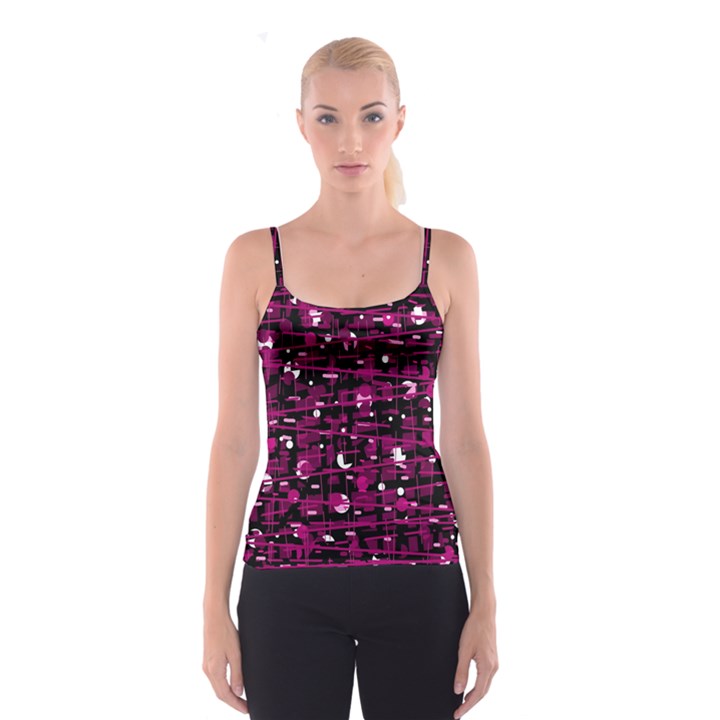 Magenta abstract art Spaghetti Strap Top