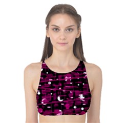 Magenta Abstract Art Tank Bikini Top