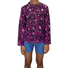 Magenta Abstract Art Kids  Long Sleeve Swimwear