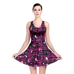 Magenta Abstract Art Reversible Skater Dress by Valentinaart