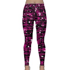 Magenta Abstract Art Yoga Leggings 