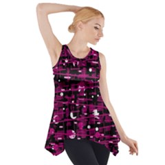 Magenta Abstract Art Side Drop Tank Tunic