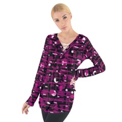 Magenta Abstract Art Women s Tie Up Tee