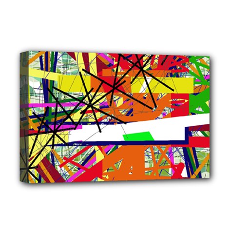 Colorful Abstraction By Moma Deluxe Canvas 18  X 12   by Valentinaart