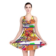 Colorful Abstraction By Moma Reversible Skater Dress by Valentinaart