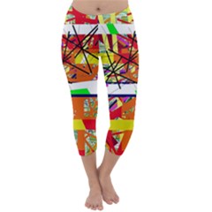 Colorful Abstraction By Moma Capri Winter Leggings 