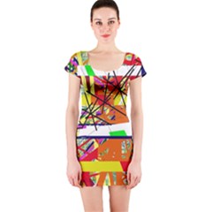 Colorful Abstraction By Moma Short Sleeve Bodycon Dress