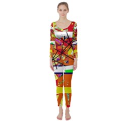 Colorful Abstraction By Moma Long Sleeve Catsuit by Valentinaart