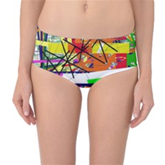 Colorful Abstraction By Moma Mid-waist Bikini Bottoms