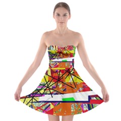 Colorful Abstraction By Moma Strapless Bra Top Dress