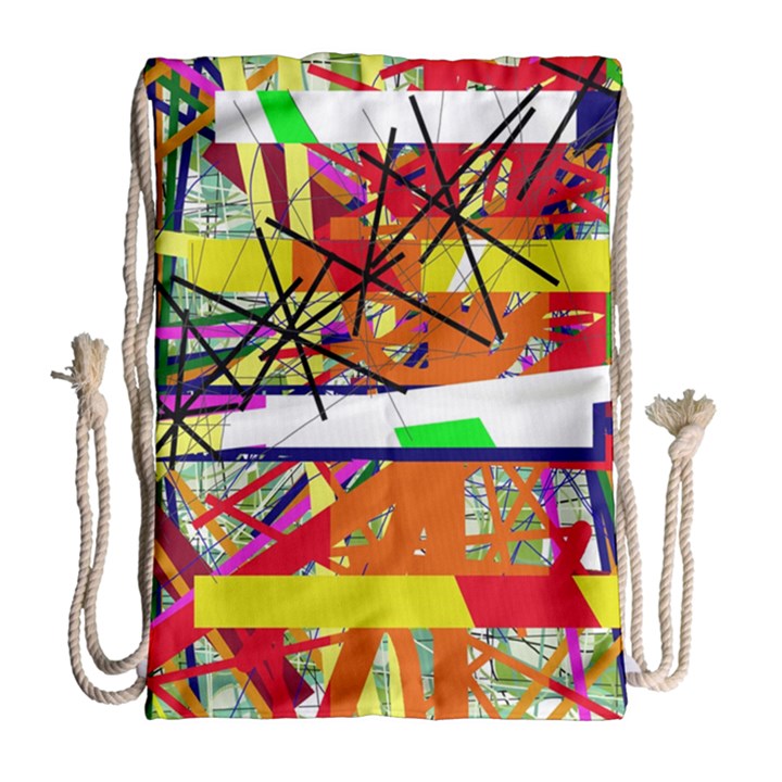 Colorful abstraction by Moma Drawstring Bag (Large)