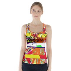 Colorful Abstraction By Moma Racer Back Sports Top by Valentinaart