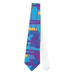 Blue Decorative Art Neckties (one Side)  by Valentinaart